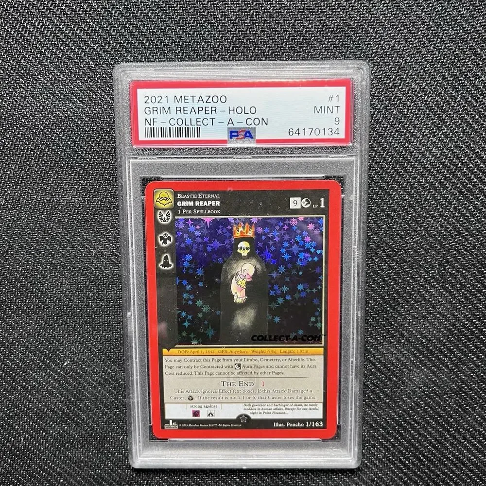 MetaZoo Grim Reaper Collect A Con PSA 9 Mint Nightfall 1st Edition Holo 1/163